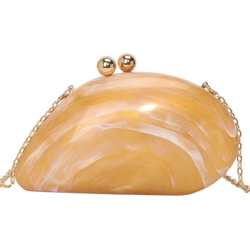 Bolsa de mão de noite acrílica em formato irregular, bolsa de mão luxuosa brilhante para mulheres, bolsa para vestido de festa de coquetel