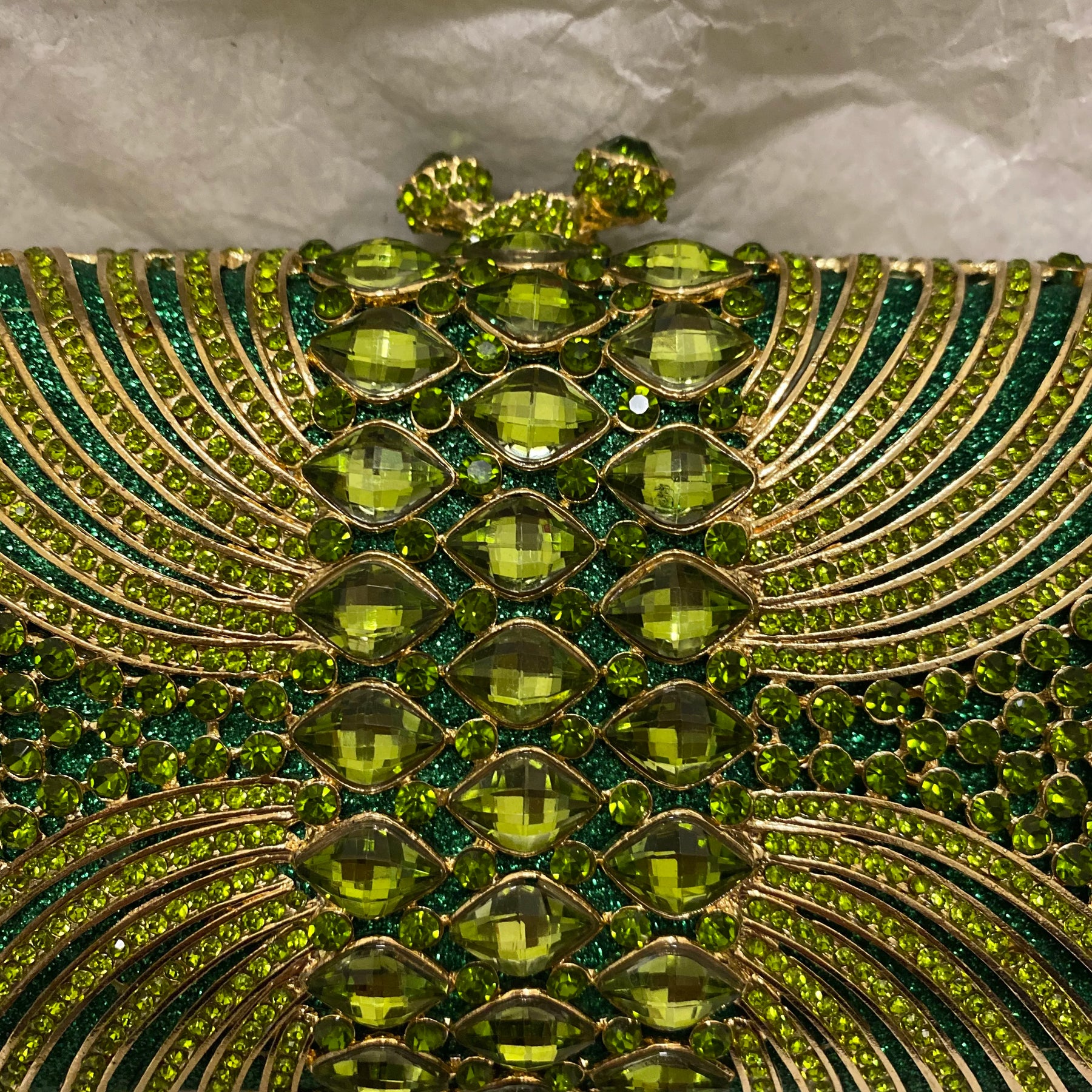 Clutch Diamante Esmeralda Reluzente