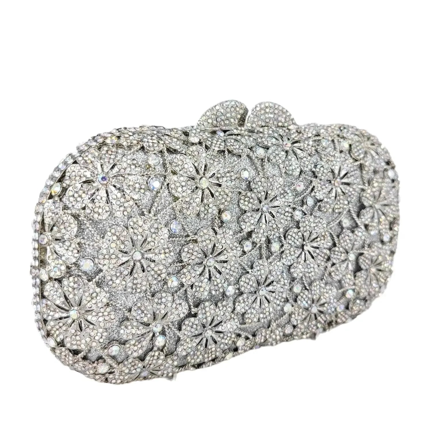 Boutique de fgg flor cristal bolsas de embreagem para mulheres elegantes, sacos de noite de strass floral, bolsa dura minaudiere