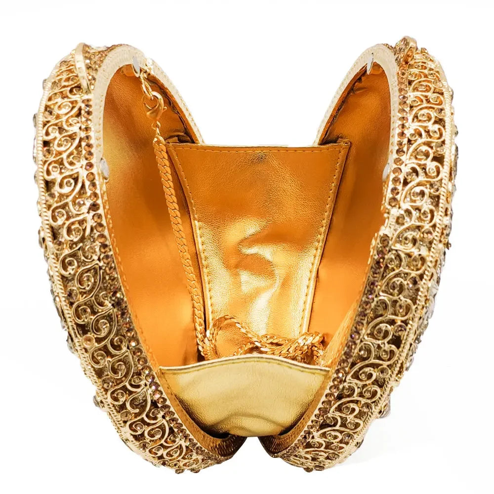Boutique de fgg (em estoque) redondo circular oco para fora das mulheres cristal embreagem noite minaudiere saco casamento bolsa nupcial