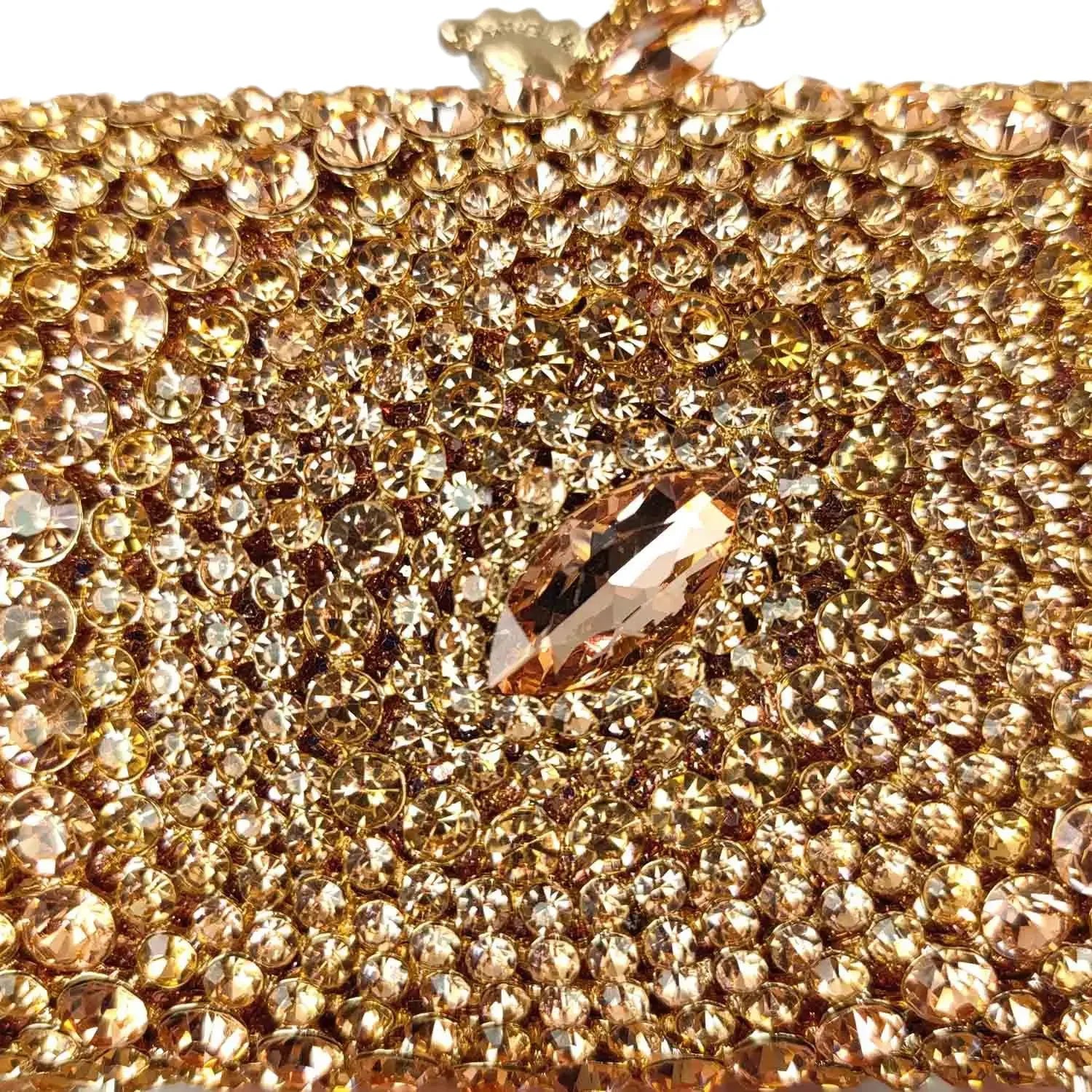 Boutique de fgg luxo feminino ouro sacos de noite e embreagens nupcial strass bolsa embreagem festa casamento cristal bolsa embreagem