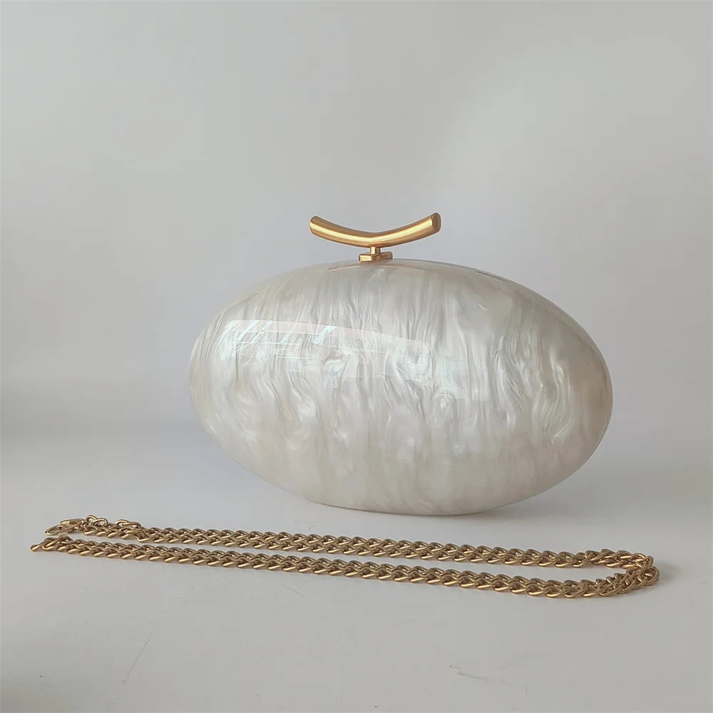 Pérola senhora marcas mulher festa bolsa de casamento acrílico saco crossbody ombro embreagem noite oval feminino concha bolsas femininas