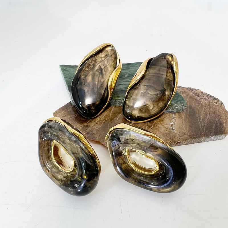 Exagerar elegante resina feminina personalidade brincos único requintado jóias moda festa de casamento presentes acessórios qd272