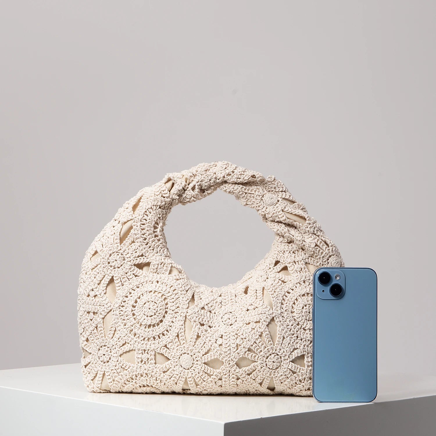 Bolsa de tecido oco com padrão, bolsas de praia boêmia para mulheres, conjunto de crochê, acessórios de praia femininos, Trav Must Haves (padrão aleatório)