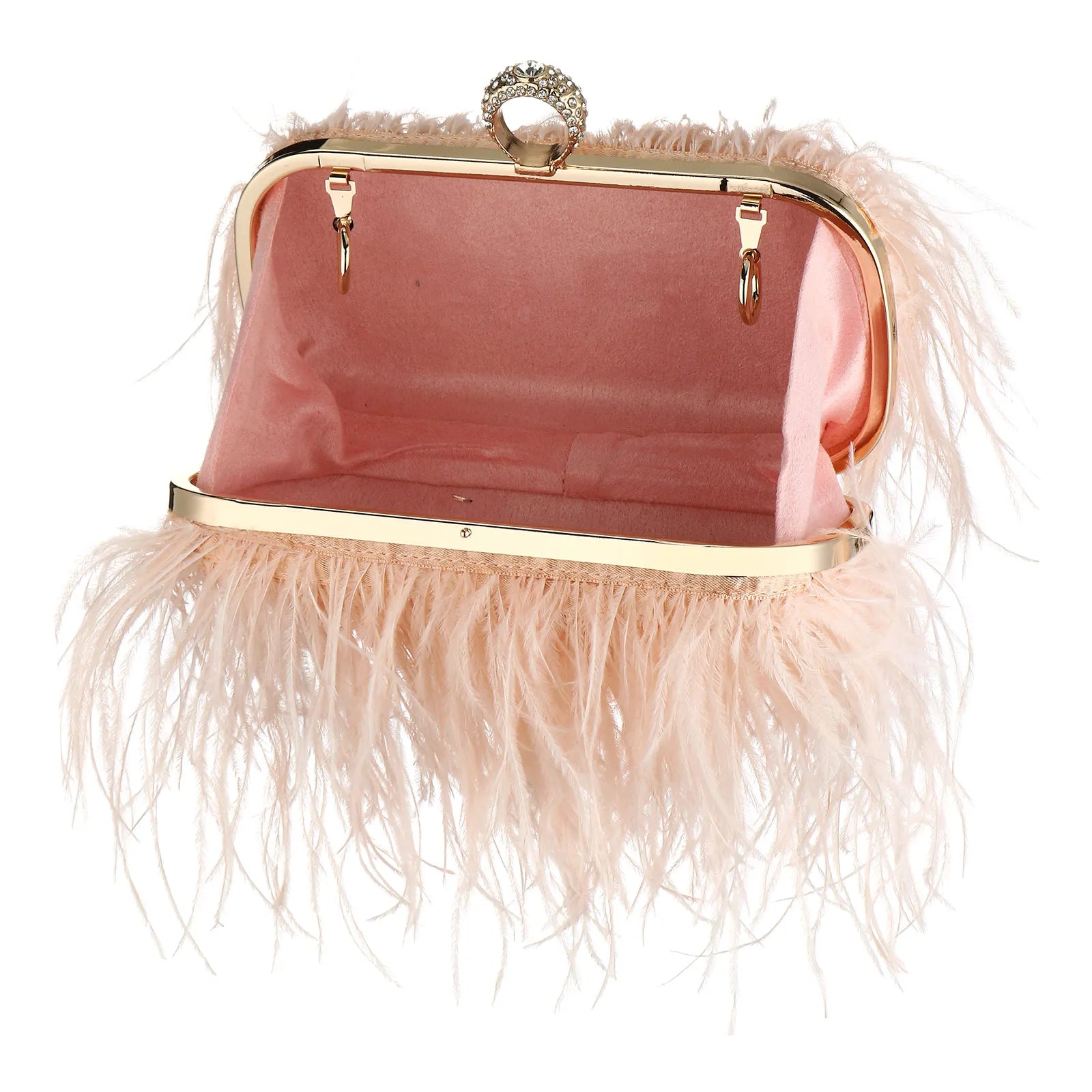 Sacos de noite de avestruz para mulheres, bolsa crossbody de ombro, bolsa de embreagem de festa borla verde, 2022