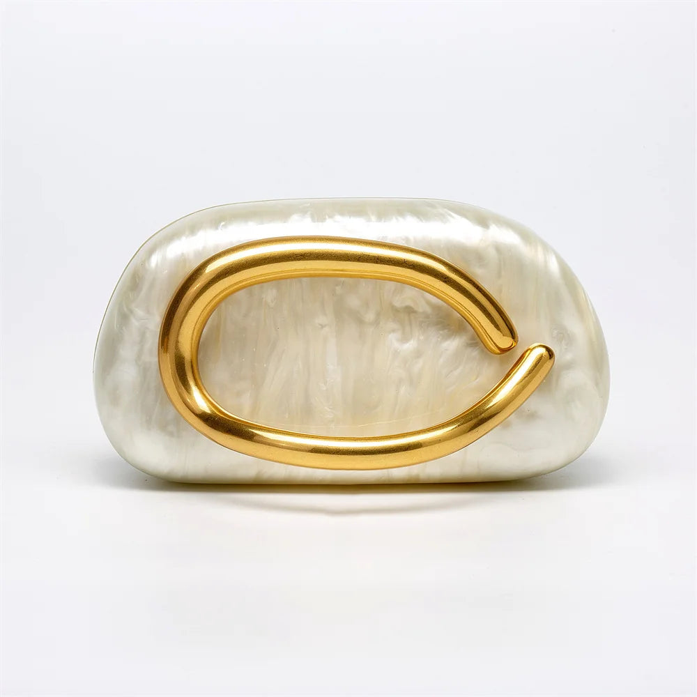 Mulheres grande bronze metal nome acrílico caixa embreagem sacos de noite nupcial bolsas e bolsas praia presente luxo designer bolsa