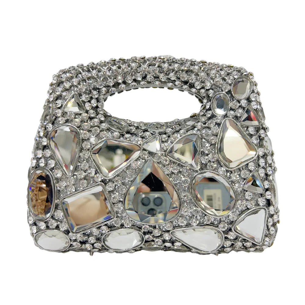 Mais novo saco de embreagem cristal strass noite bolsa fino ajuste para telefone/cartões feminino minimalista bolsa ombro luxo festa saco