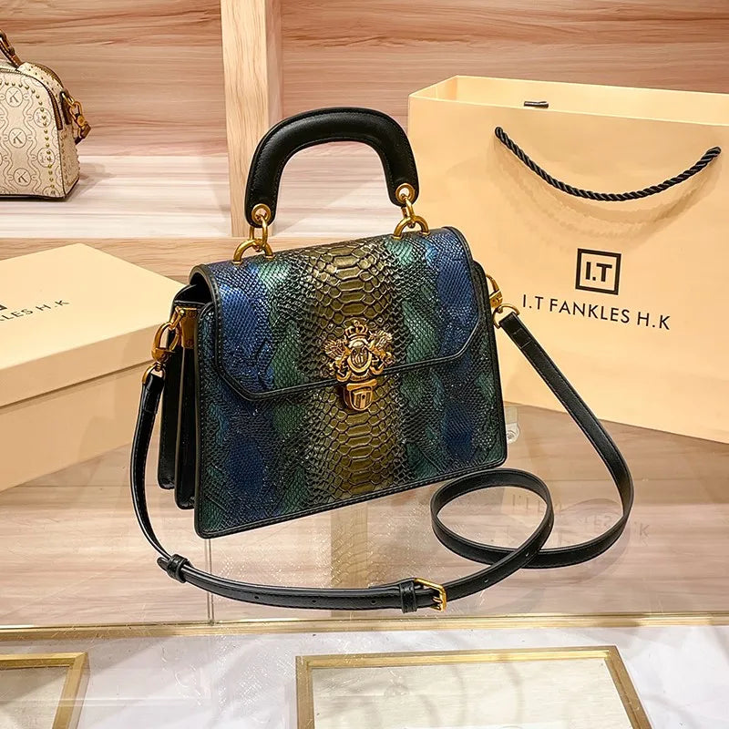 Bolsa tiracolo de cor contrastante feminina, de alta qualidade, marca de luxo, designer de luz, nova, primavera, verão, 2022