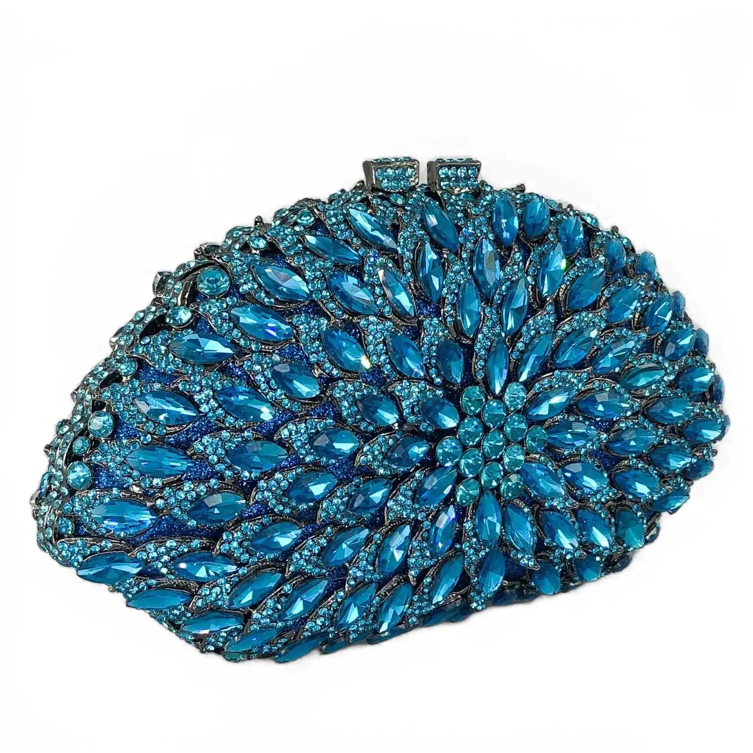 Boutique de fgg ciano azul feminino cristal noite bolsas e bolsas festa baile bebê azul strass embreagem minaudiere saco
