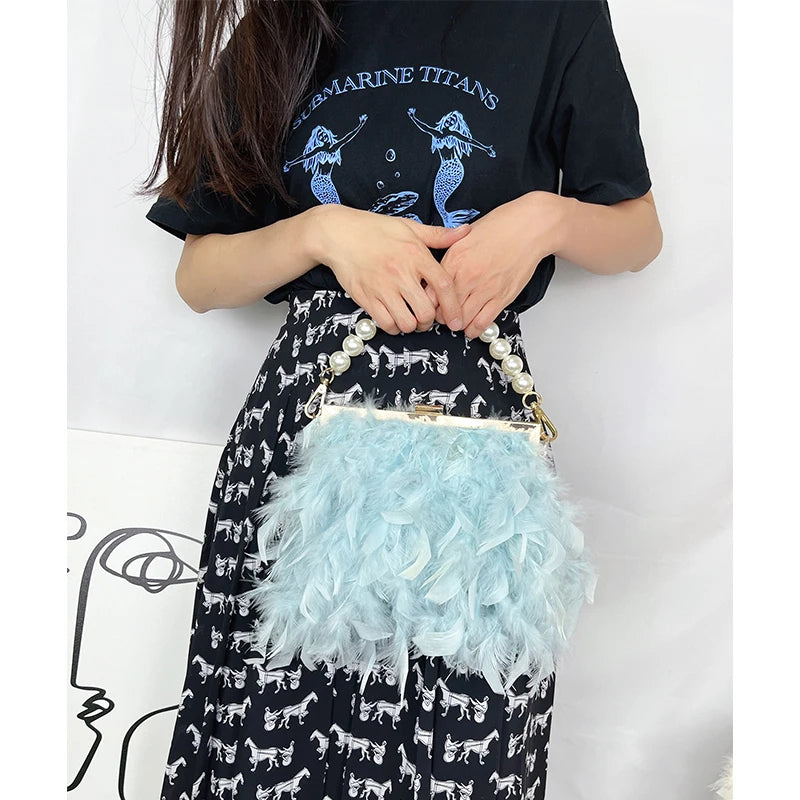 Bolsas de luxo para mulheres, bolsa de embreagem noturna, bolsa de ombro, corrente de pérolas, bolsa de casamento designer 12 cores