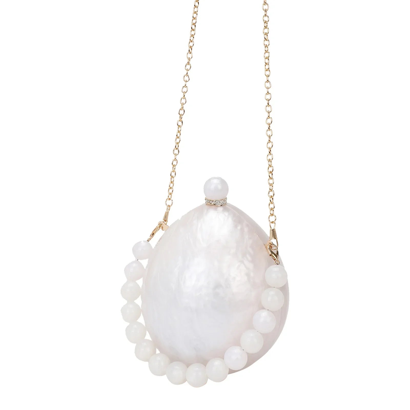 Elegante pérola bolsa crossbody jantar saco festa de casamento vestido de noite saco forma ovo ganso moda nova chegada