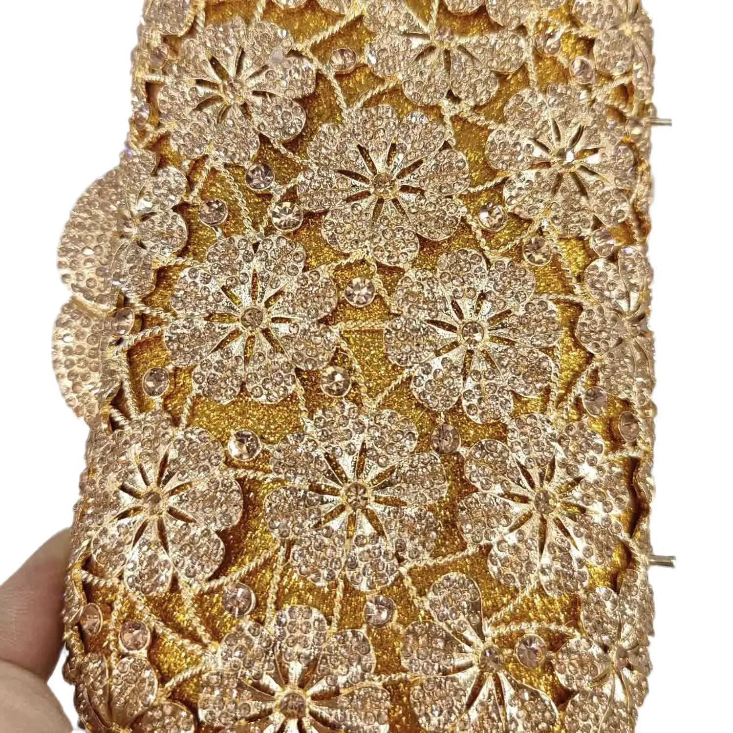 Boutique de fgg flor cristal bolsas de embreagem para mulheres elegantes, sacos de noite de strass floral, bolsa dura minaudiere