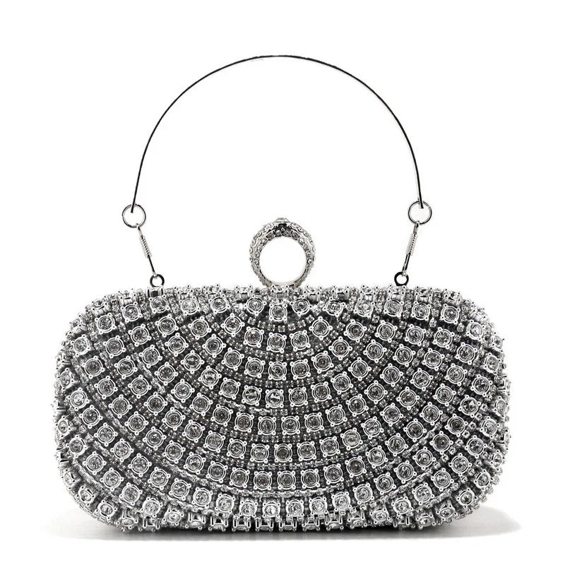 Bolsa de noite embutida com diamante, bolsa feminina para festa, vestido de casamento brilhante, versátil, bolsa crossbody para correspondência diária