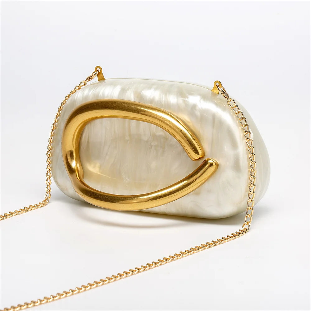 Mulheres grande bronze metal nome acrílico caixa embreagem sacos de noite nupcial bolsas e bolsas praia presente luxo designer bolsa