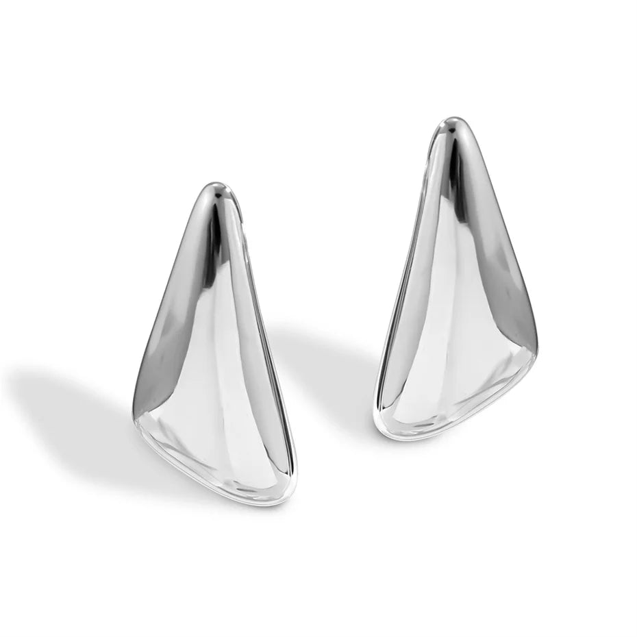 Ingemark-Brincos de metal liso vintage punk para mulheres, brincos perfurantes geométricos góticos, acessórios de jóias, presente da tendência, 2024