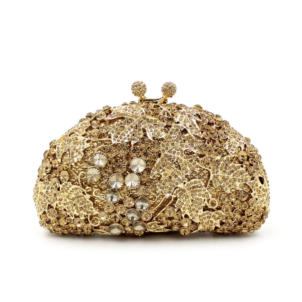 Embreagem de cristal de luxo para mulheres, sacos de noite, padrão animal, bolsa de diamante brilhante, bolsa de casamento