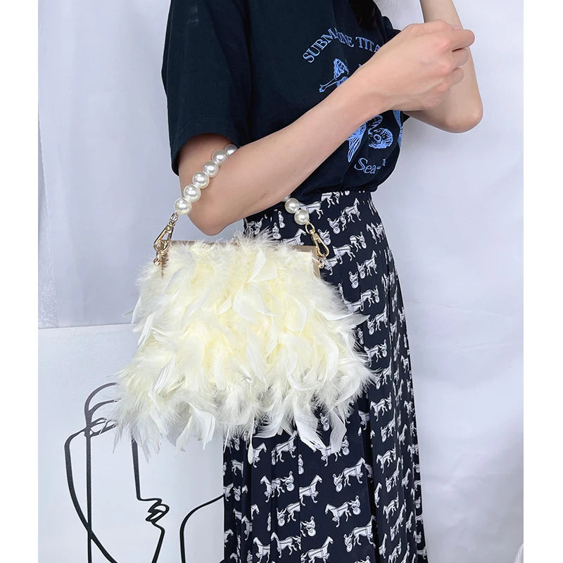 Bolsas de luxo para mulheres, bolsa de embreagem noturna, bolsa de ombro, corrente de pérolas, bolsa de casamento designer 12 cores