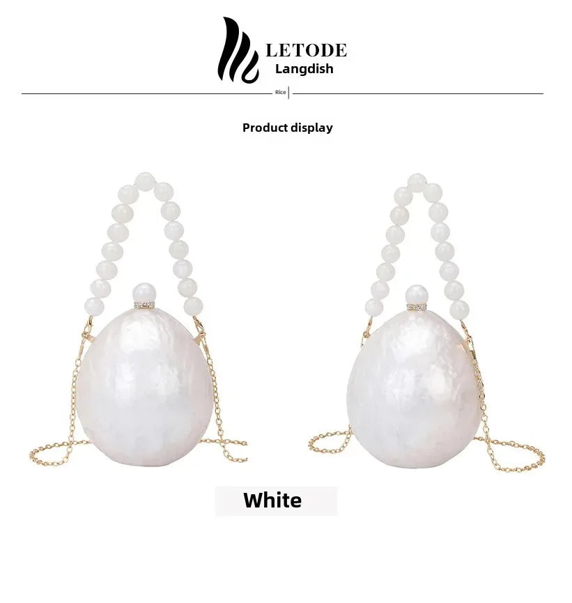 Elegante pérola bolsa crossbody jantar saco festa de casamento vestido de noite saco forma ovo ganso moda nova chegada