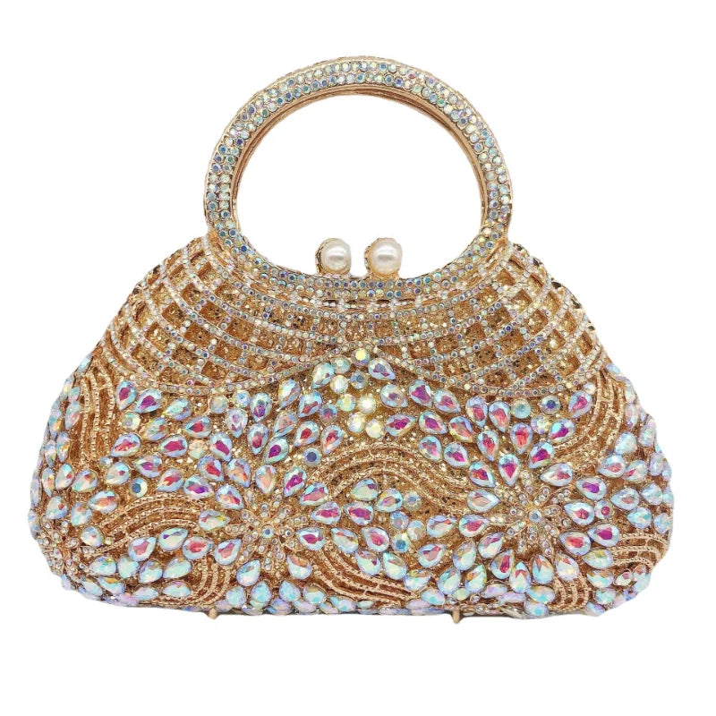 Bolsa de jantar de diamante grande capacidade ombro crossbody oco strass bolsa feminina banquete bolsa de embreagem