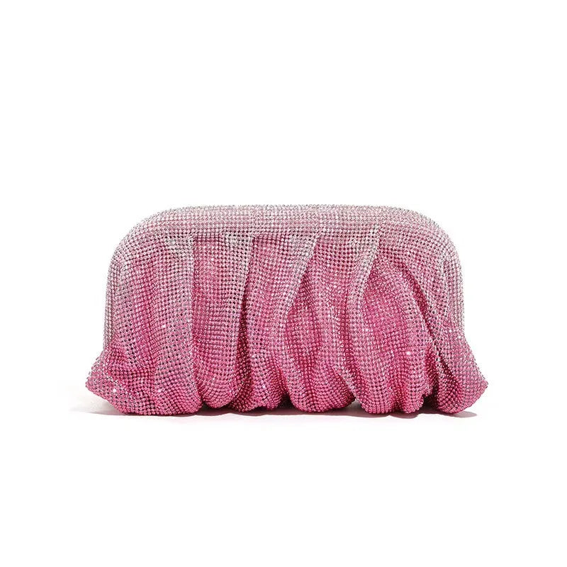 Glamourosa bolsa de noite com pérolas e strass para mulheres | Embreagem elegante para performance em palco | Bolsa brilhante para festa de casamento e baile