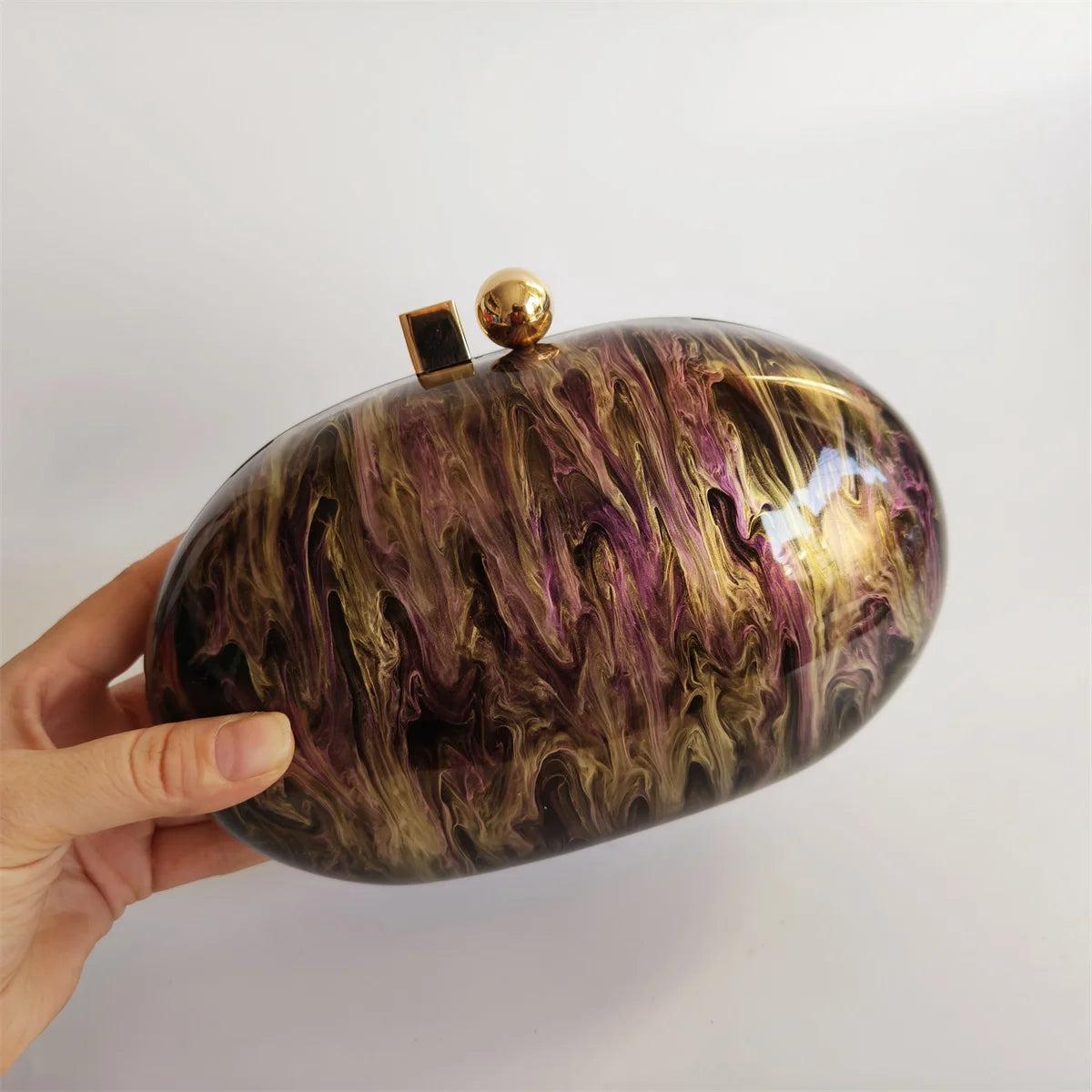 Mini Saco De Embreagem Acrílico para Senhoras, Festa Casual, Bolsas De Viagem De Casamento, Design Básico, Bolsas De Caixa De Punho, Marrom Pérola, Marca De Luxo, Design Básico