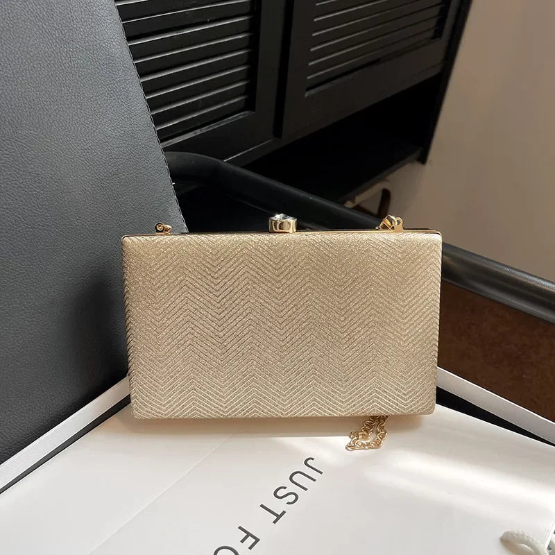 Elegante jantar saco de embreagem bolsa de ombro feminino brilhante grampo de cabelo pequena caixa de maquiagem nova 2025 tendência da moda