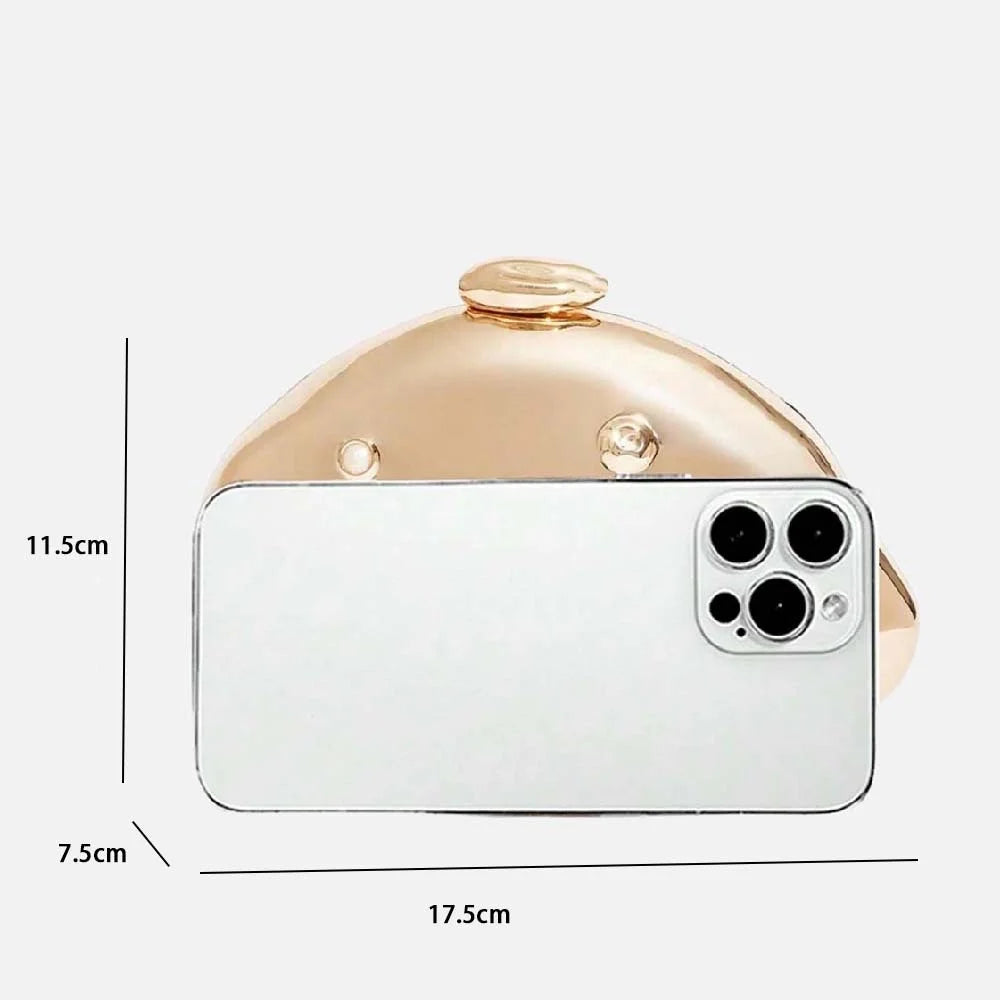 Estilo europeu e americano na moda forma irregular saco de embreagem luz luxo metálico caixa ferro saco casamento bolsa banquete