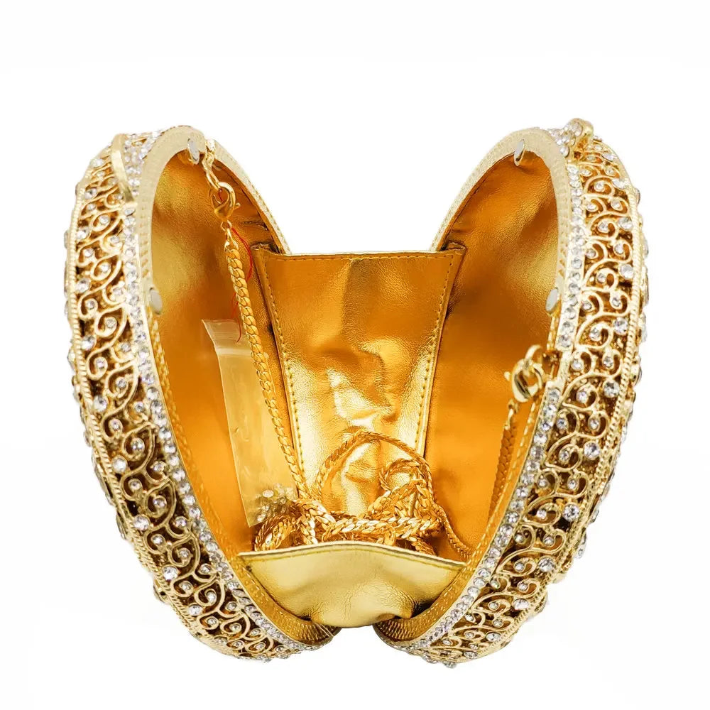 Boutique de fgg (em estoque) redondo circular oco para fora das mulheres cristal embreagem noite minaudiere saco casamento bolsa nupcial