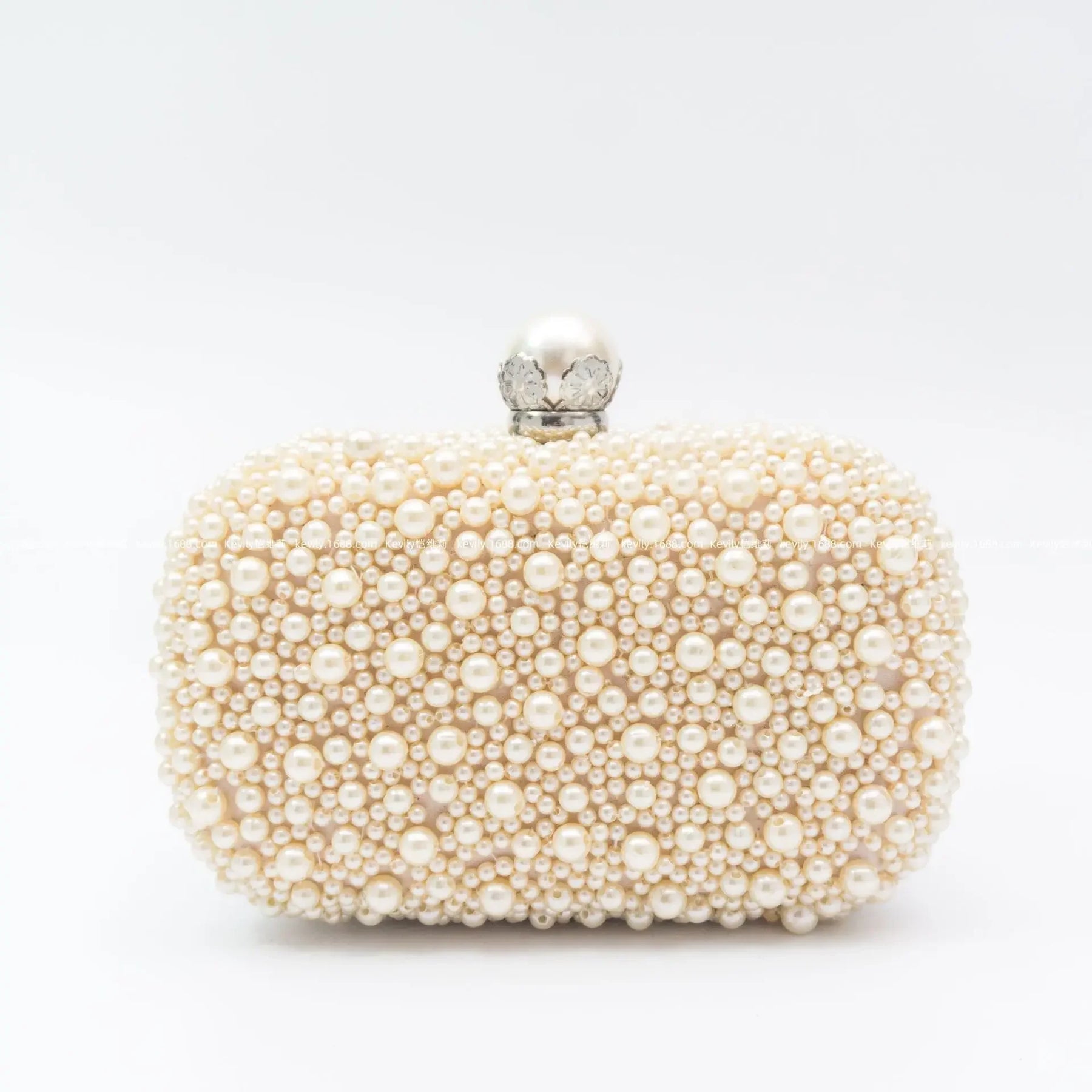 Keweli cor pura grânulo bordado pérola saco de noite portátil doce elegante fibra poliéster dureza compartimento interior