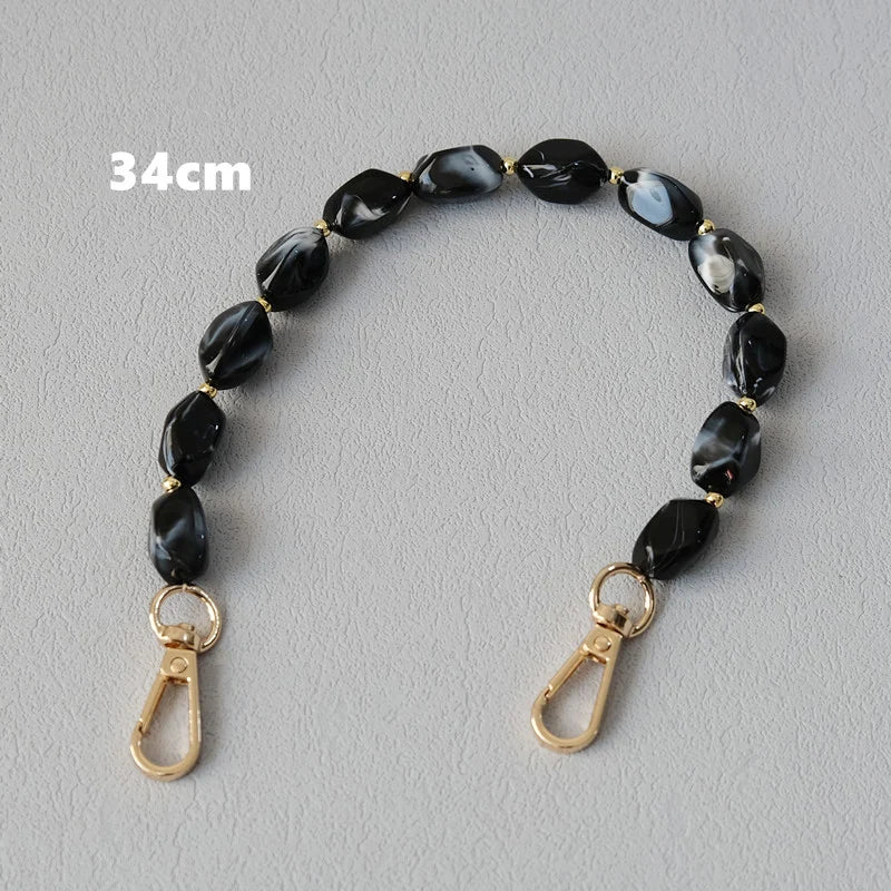 Corrente frisada destacável para mulheres, bolsa acrílica, alça de ombro, corrente, branca, monocromática, destacável, luxo, nova moda