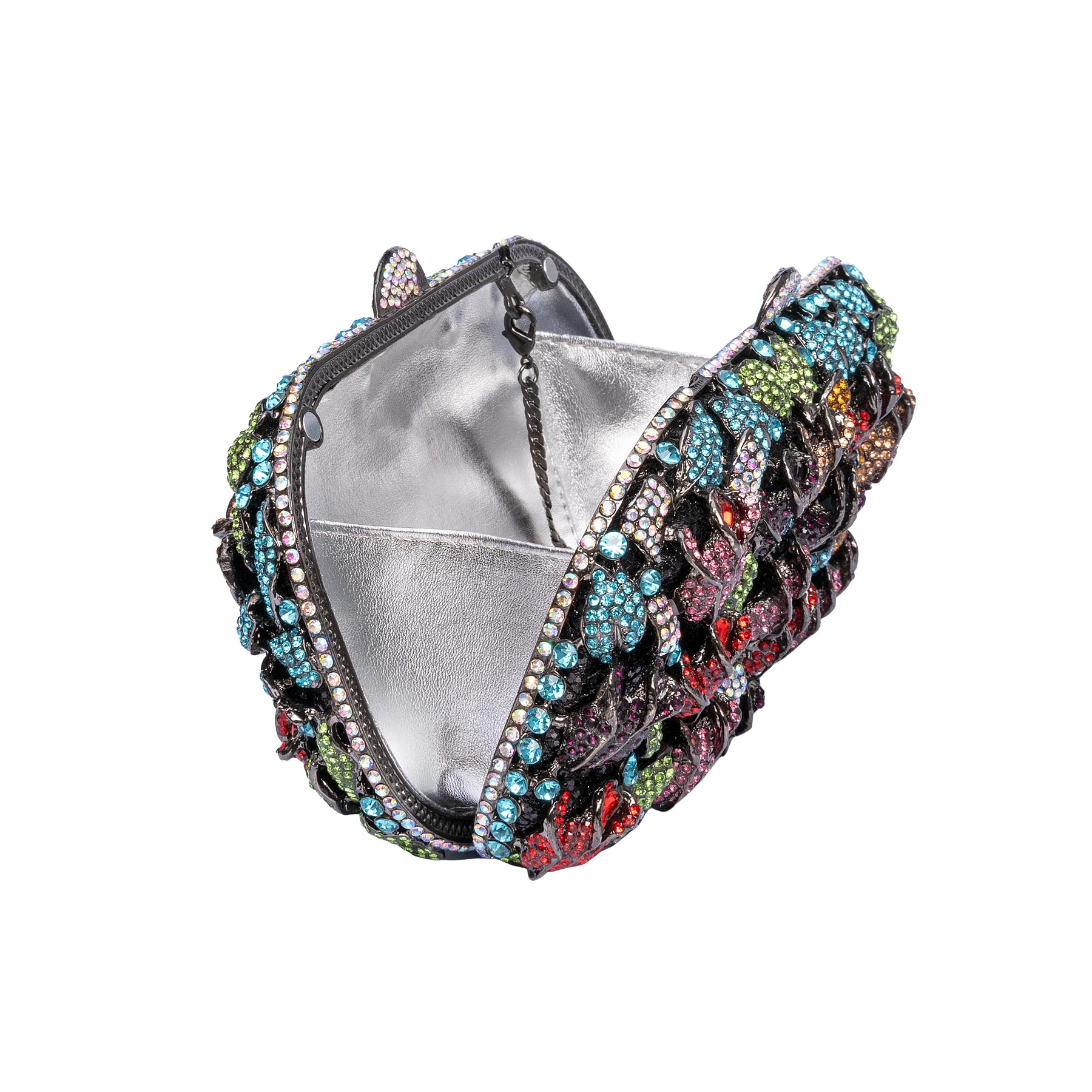 Luxo oco para fora das mulheres flor sacos de noite cristal embreagem casamento pedra bolsa e bolsa festa nupcial jantar minaudiere saco