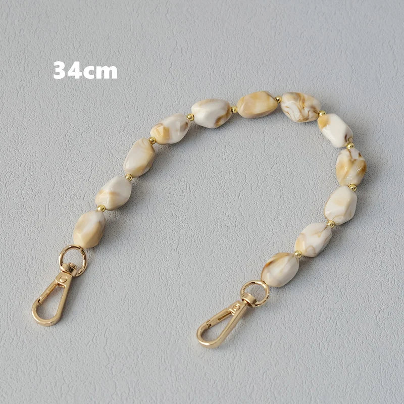 Corrente frisada destacável para mulheres, bolsa acrílica, alça de ombro, corrente, branca, monocromática, destacável, luxo, nova moda