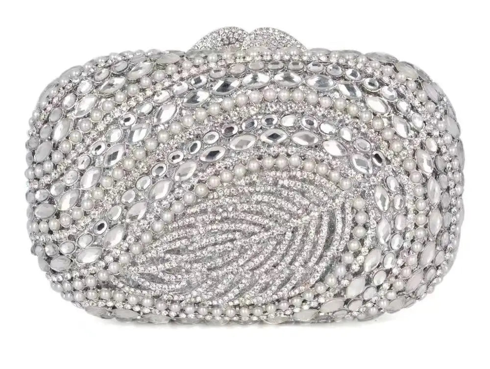 Pérola diamante noite embreagens formal casamento folhas bolsas diamante bolsas femininas de metal duro senhora bolsas jantar nupcial embreagem