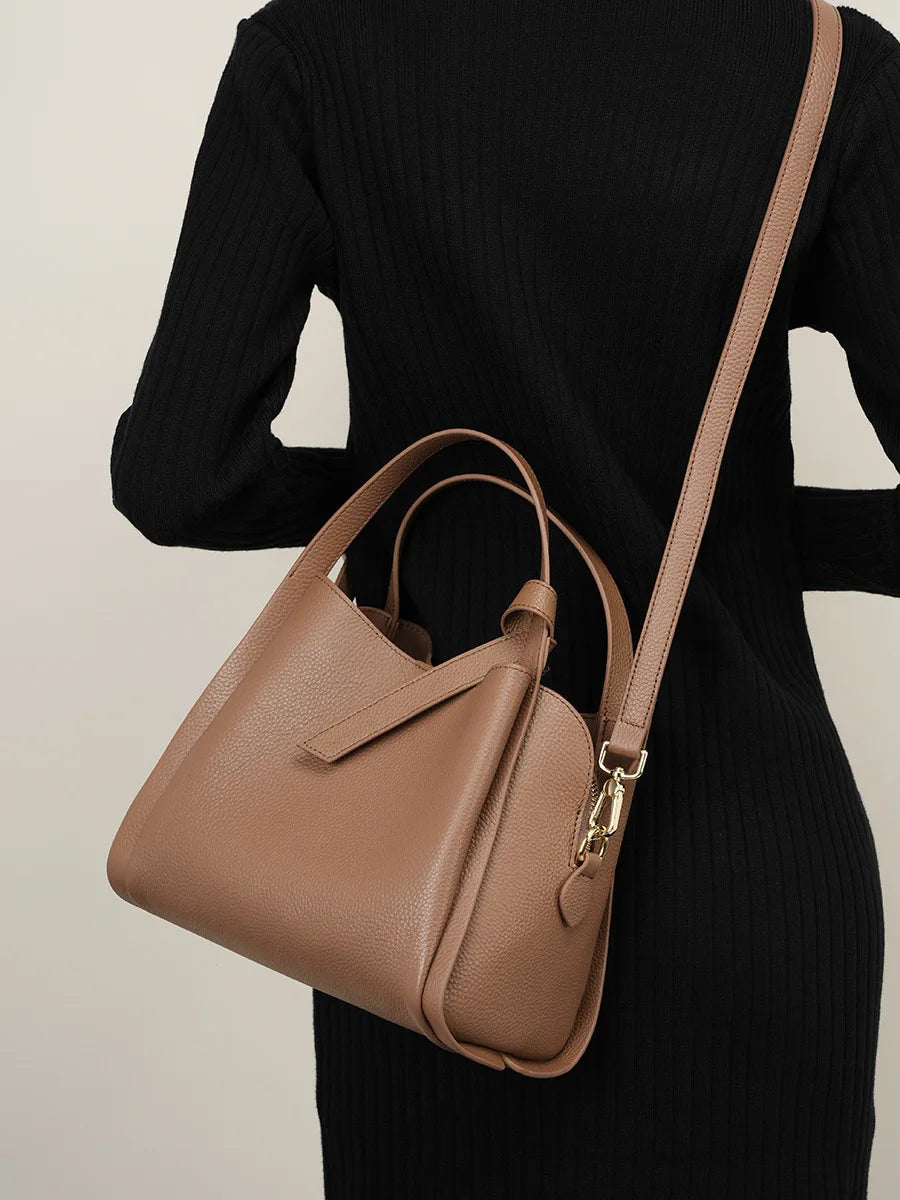 100% bolsa balde de couro genuíno para as mulheres 2025 nova bolsa crossbody moda commuter bolsa de ombro para compras