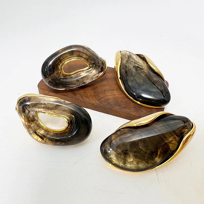 Exagerar elegante resina feminina personalidade brincos único requintado jóias moda festa de casamento presentes acessórios qd272