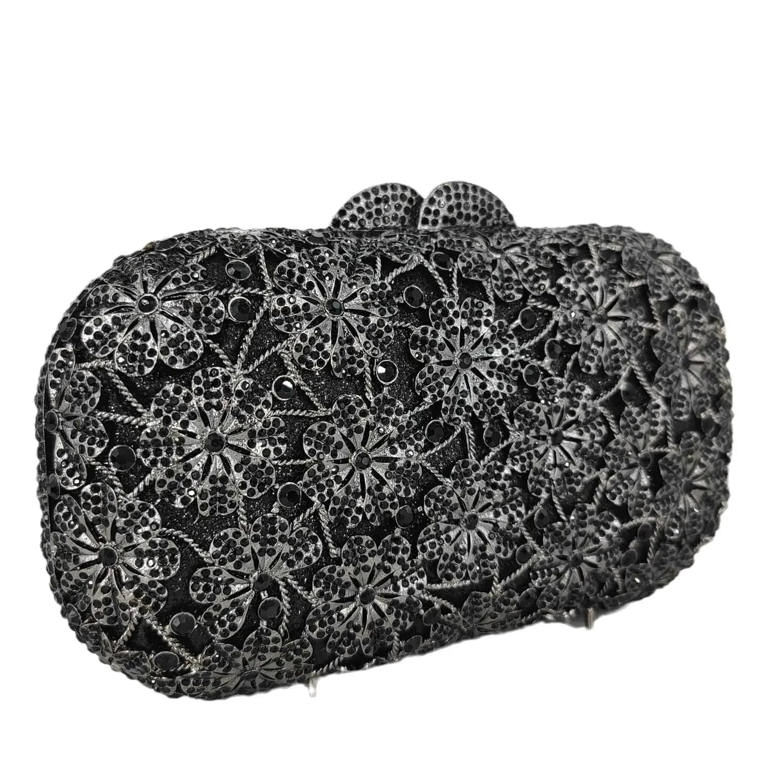 Boutique de fgg flor cristal bolsas de embreagem para mulheres elegantes, sacos de noite de strass floral, bolsa dura minaudiere