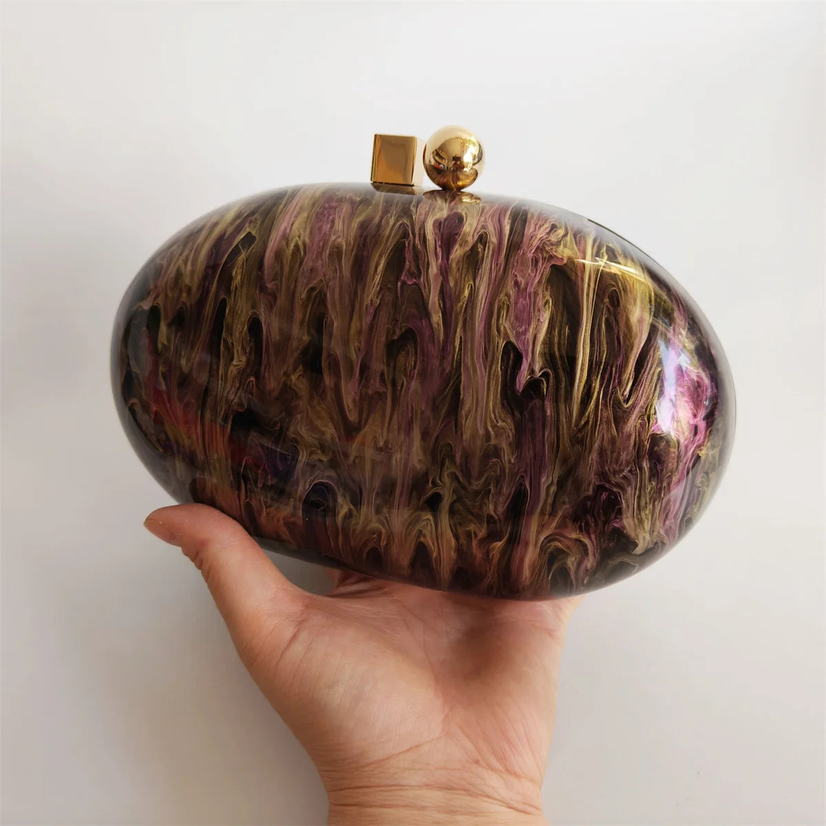 Mini Saco De Embreagem Acrílico para Senhoras, Festa Casual, Bolsas De Viagem De Casamento, Design Básico, Bolsas De Caixa De Punho, Marrom Pérola, Marca De Luxo, Design Básico