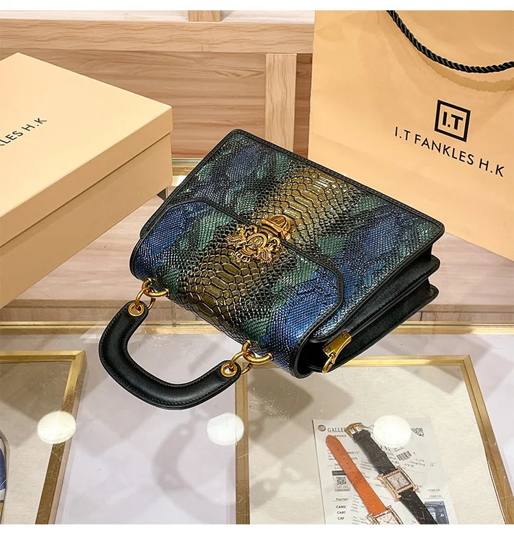 Bolsa tiracolo de cor contrastante feminina, de alta qualidade, marca de luxo, designer de luz, nova, primavera, verão, 2022
