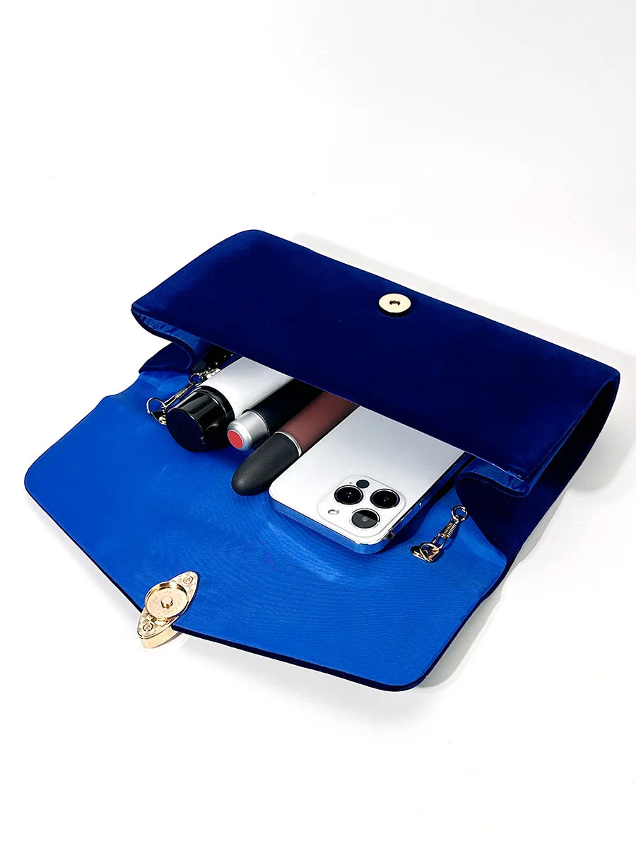 Bolsa quadrada do vintage de veludo para casamento nupcial, garras banquete vermelho, sacos de ombro, envelope azul Prom, novo, 2023