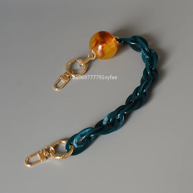 Alça de ombro acrílica para mulheres, corrente de resina chique, sólida ou mista de cores, caixa de telefone, bolsas mensageiro, cinto