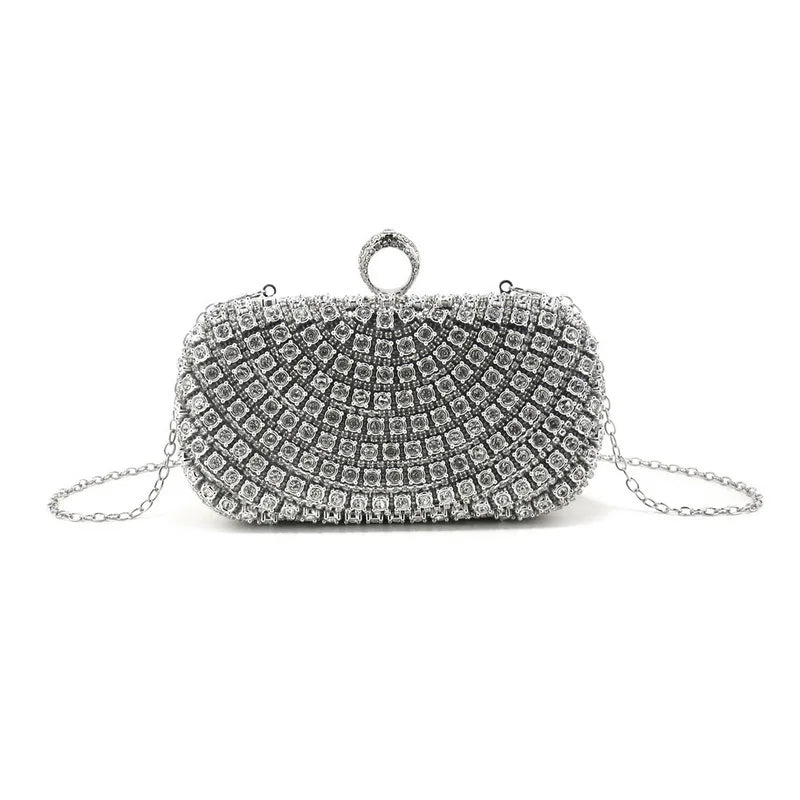 Bolsa de noite embutida com diamante, bolsa feminina para festa, vestido de casamento brilhante, versátil, bolsa crossbody para correspondência diária