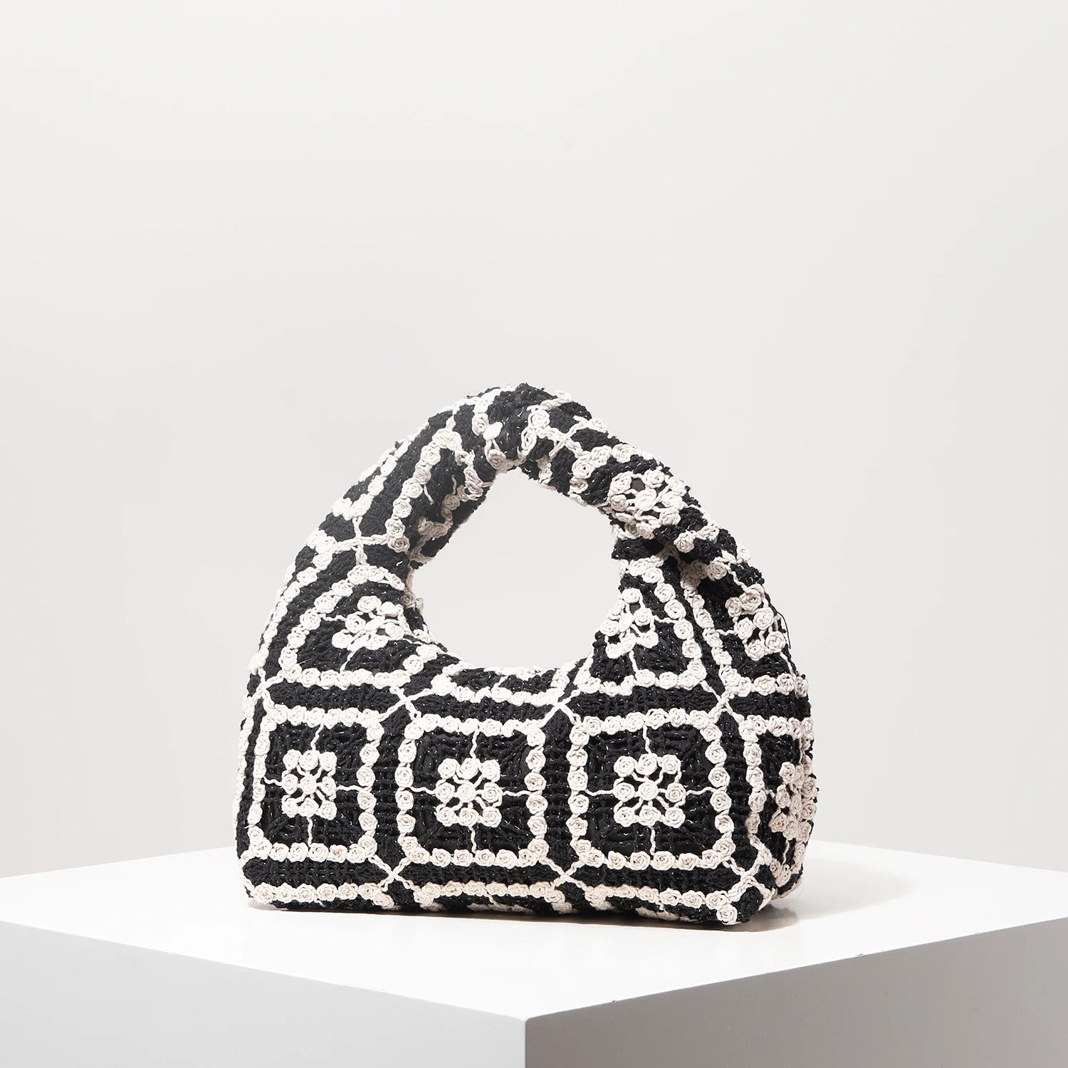 Bolsa de tecido oco com padrão, bolsas de praia boêmia para mulheres, conjunto de crochê, acessórios de praia femininos, Trav Must Haves (padrão aleatório)