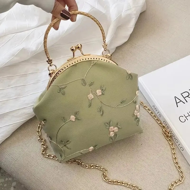 Vintage bordado rendas flores concha bloqueio bolsas para mulheres saco de casamento pequena corrente feminina ombro crossbody saco franja sacos