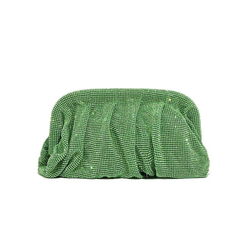 Glamourosa bolsa de noite com pérolas e strass para mulheres | Embreagem elegante para performance em palco | Bolsa brilhante para festa de casamento e baile