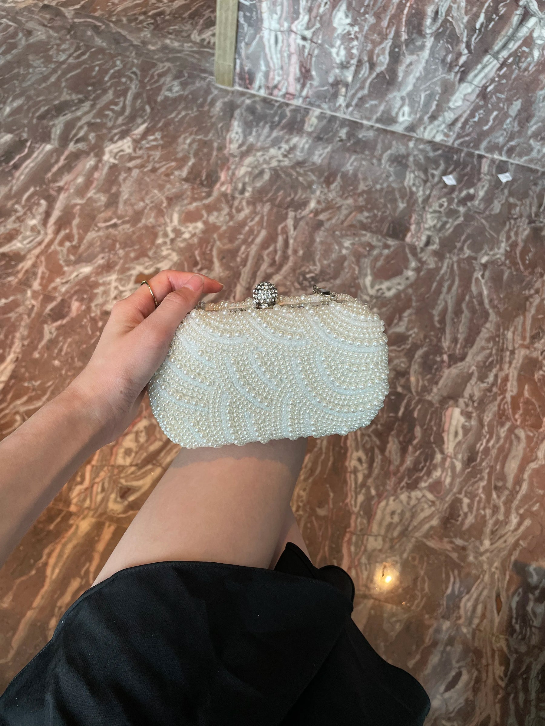 Estilo retro luxuoso designer saco de jantar pérola moda practicaldecoration bolsa feminina festa forma onda saco noite