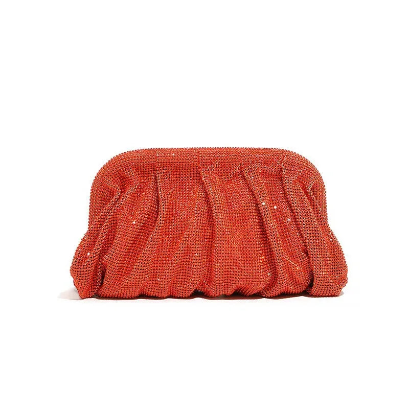 Glamourosa bolsa de noite com pérolas e strass para mulheres | Embreagem elegante para performance em palco | Bolsa brilhante para festa de casamento e baile
