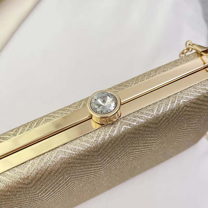 Elegante jantar saco de embreagem bolsa de ombro feminino brilhante grampo de cabelo pequena caixa de maquiagem nova 2025 tendência da moda