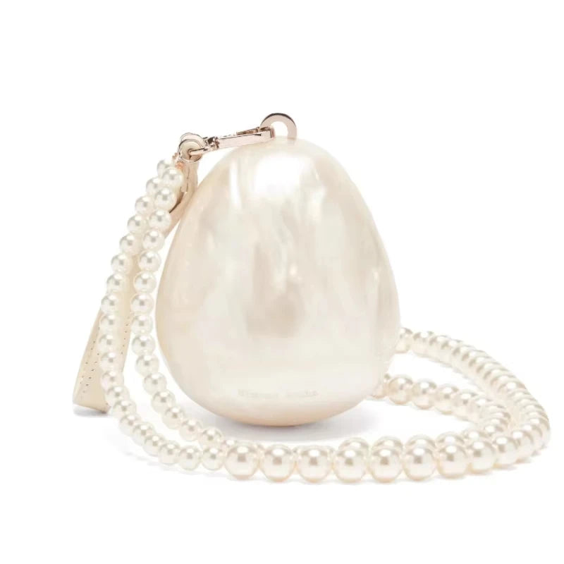Mini bolsa de pérola crossbody colar de contas bolsa de ombro ovo noite moda totebag feminino mão senhora bolsas de telefone pequena mulher