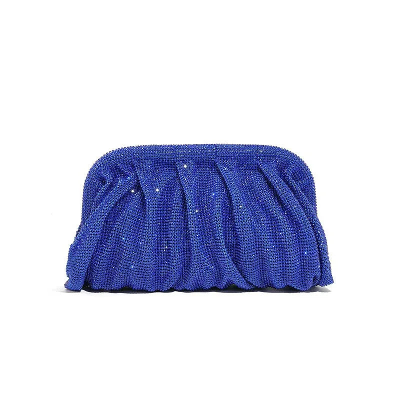 Glamourosa bolsa de noite com pérolas e strass para mulheres | Embreagem elegante para performance em palco | Bolsa brilhante para festa de casamento e baile