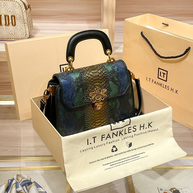 Bolsa tiracolo de cor contrastante feminina, de alta qualidade, marca de luxo, designer de luz, nova, primavera, verão, 2022